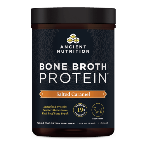 Ancient Nutrition Bone Broth Protein Beef Salted Caramel 20 Servings Powder