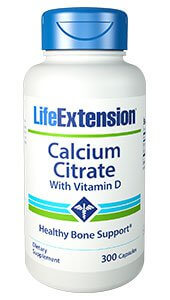 Life Extension Calcium Citrate with Vitamin D  300 Capsules