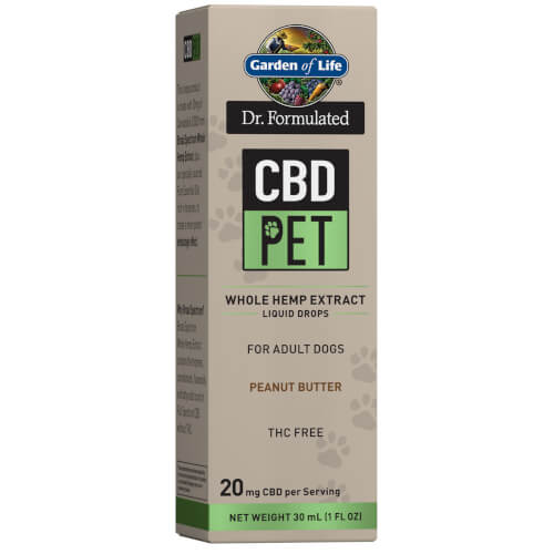 Garden of Life Dr Formulated CBD for Pets 20 mg Peanut butter Drops 1 oz