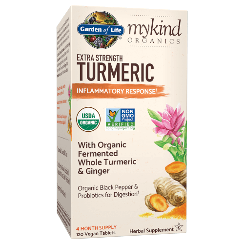 Garden of Life MyKind Organics Extra Strength Turmeric Inflammatory Response  120 Tablets