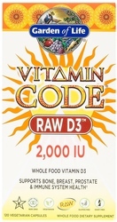 Garden of Life Vitamin Code RAW D3  2000 IU 120 Capsules